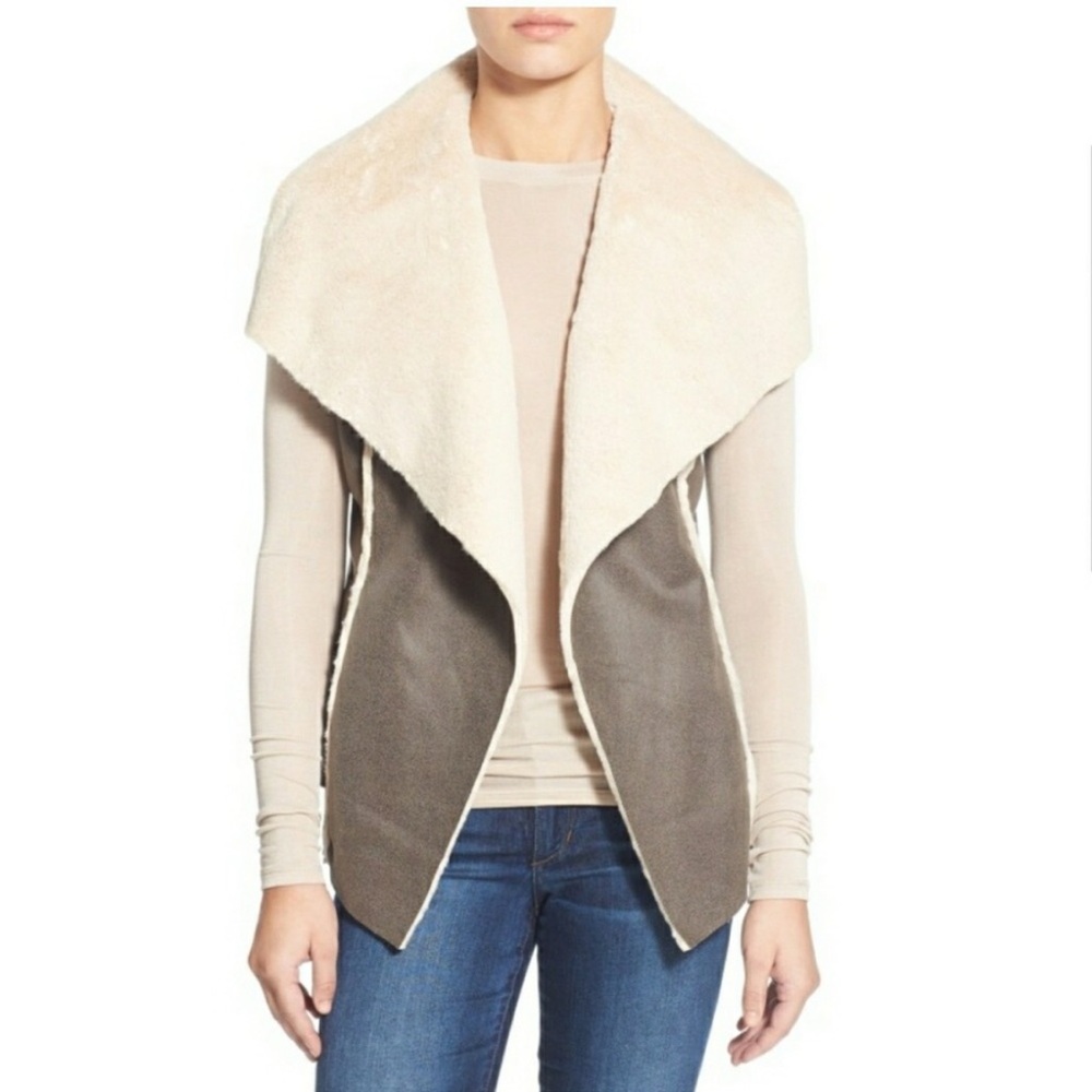 Chelsea28 Faux Shearling leather vegan Vest medium faux fur